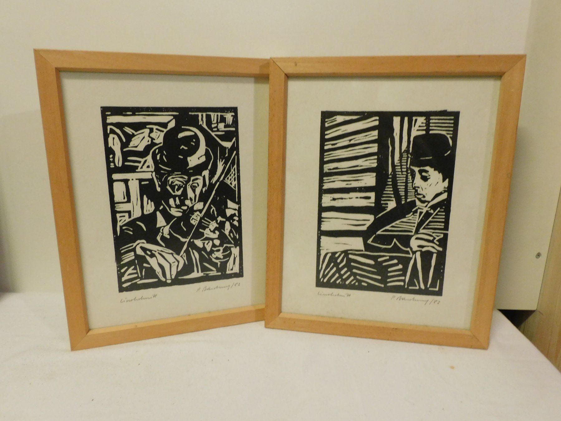 Xilografie: 2 X Holzschnittbilder im Rahmen von 1982 – Usato da sursee venduto da trilli-tralli
