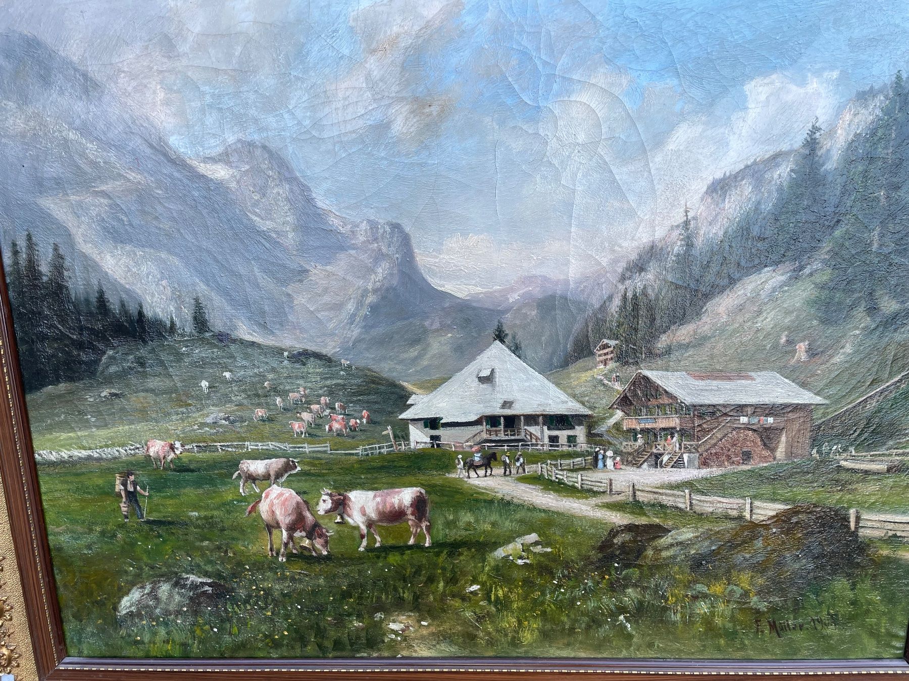 Gemälde: Bild Almlandschaft F.Müller 1901 – Gebraucht aus Hermetschwil-Staff von Naeppi99 4