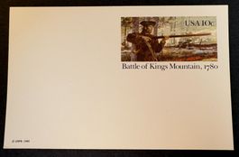 POSTKARTE USA BATTLE OF KING MOUNTAIN 1780