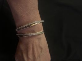 Armreif Set Silberfarben mit Zirkonia guter Zustand