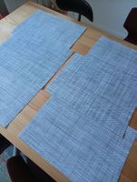 6 schöne Tischsets gewoben, gräulich, abwaschbar