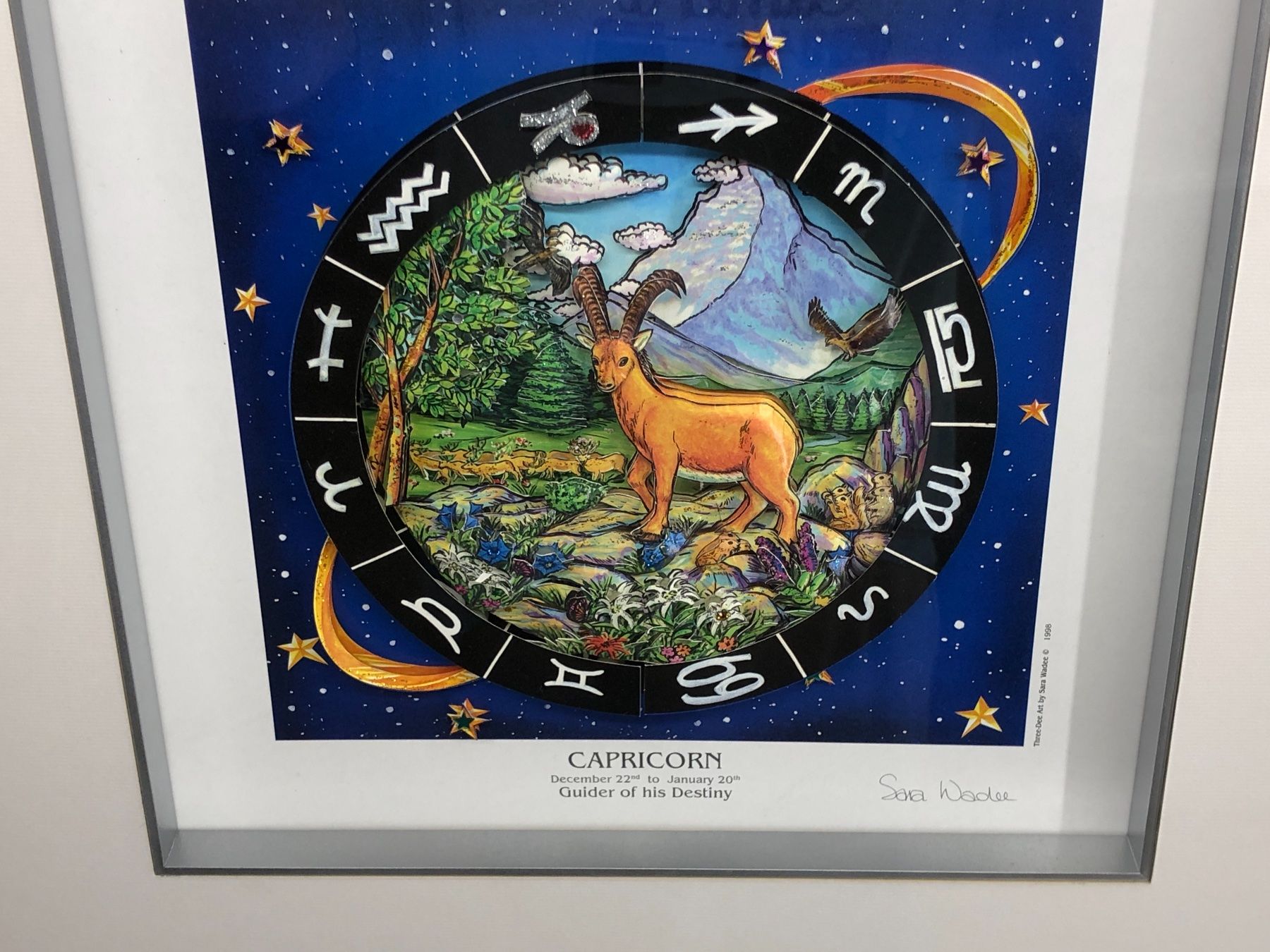 Dipinti: 3D Bild / Sternzeichen Steinbock / 40x40cm - Silber – Nuovo e nell'imballaggio originale da Bergdietikon venduto da Garak 3