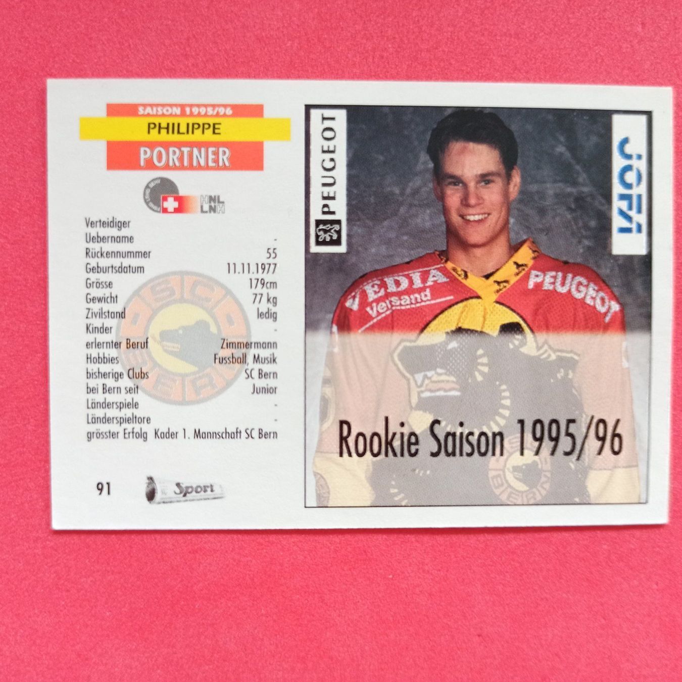 Carte collezionabili: Philippe Portner - SC BERN CARD  1995/96 – Usato da Dübendorf venduto da kb86_MOVIE 1