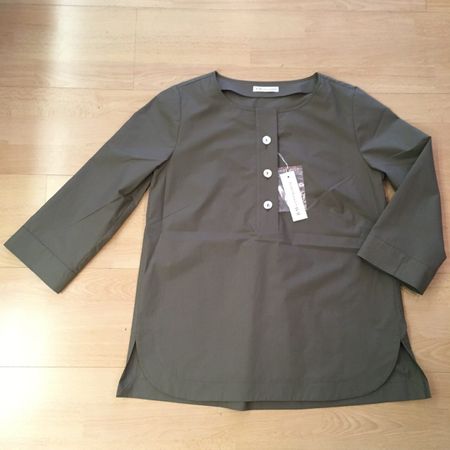 B.M. Company 3/4 Arm Schlupf Bluse BW olive grün, CH Gr 42