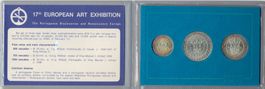 Portugal Set 500, 750, 1000 Escudos 1983 Silber Brill. UNC