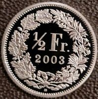 50 Rappen 2003 pp / aus Münzsatz  / in einer Münzkapsel
