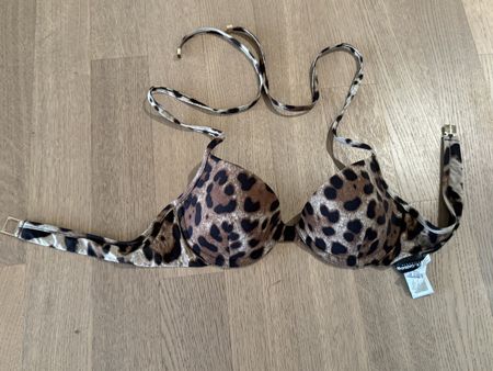 Dolce & Gabbana Bikini Top Leo Print Gold Grösse  S