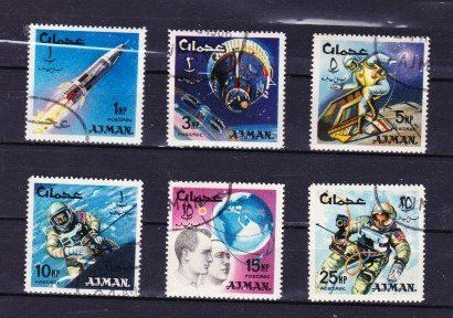 Tutti i francobolli: Série 6 timbres UAE - Ajman - 1966 - Obl. – Usato da Blonay venduto da Leglaude_01