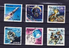 Série 6 timbres UAE - Ajman - 1966 - Obl.
