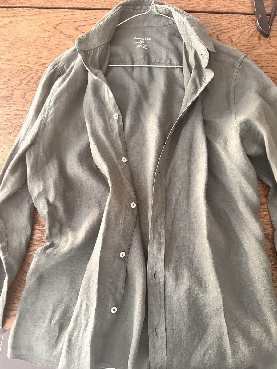 Camicie: Massimo Dutti, Linen Shirt, Green, Size M - Spring! – Usato da Gattikon venduto da 386ComicEmpire