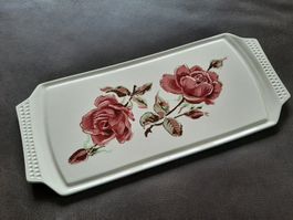 Vintage 50er 60er Jahre Kuchenplatte Rosendekor Mid Century
