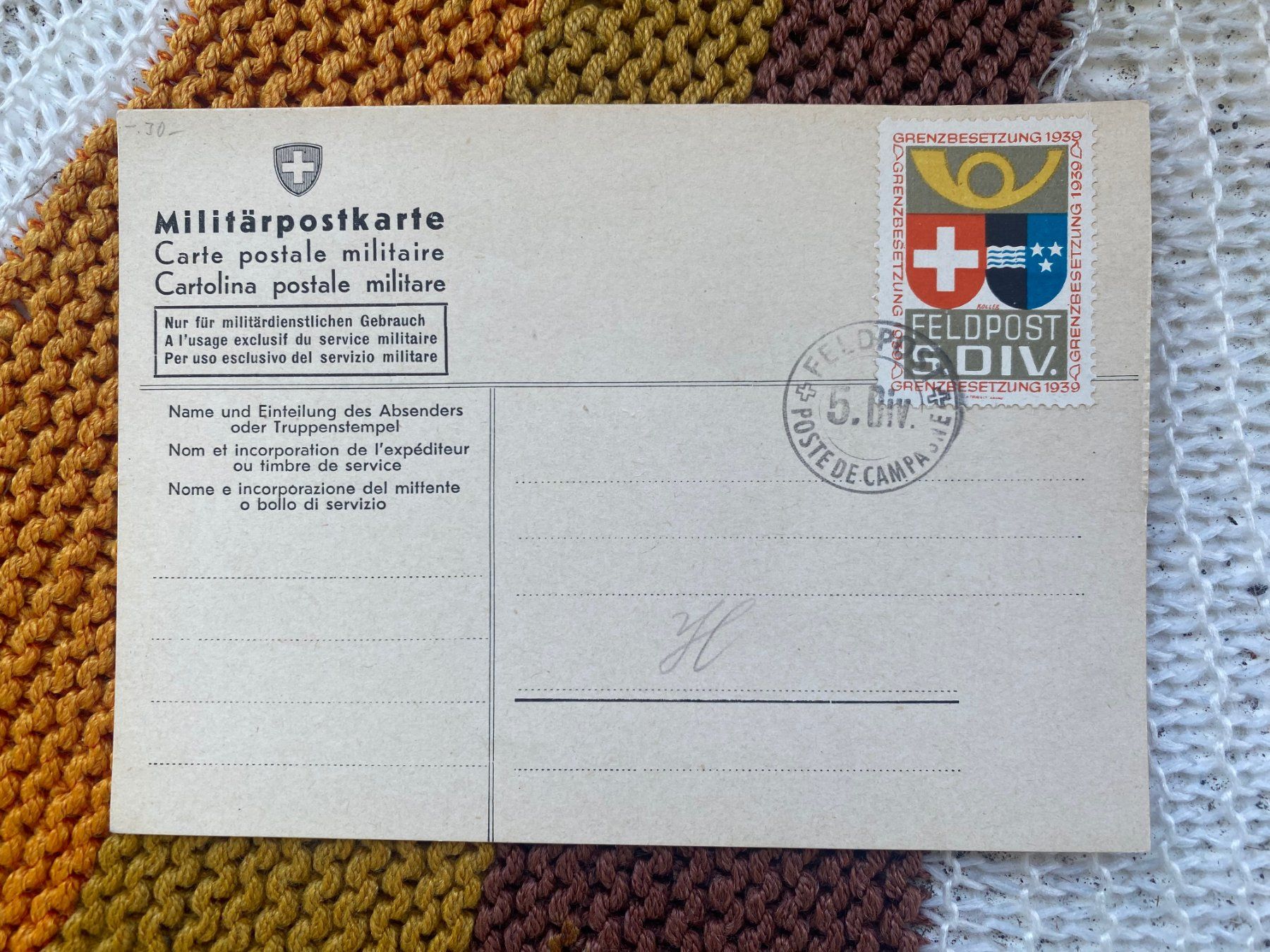 Tutti i francobolli: PK Soldatenbriefmarke VII – Usato da Langendorf venduto da Antik-Samariter