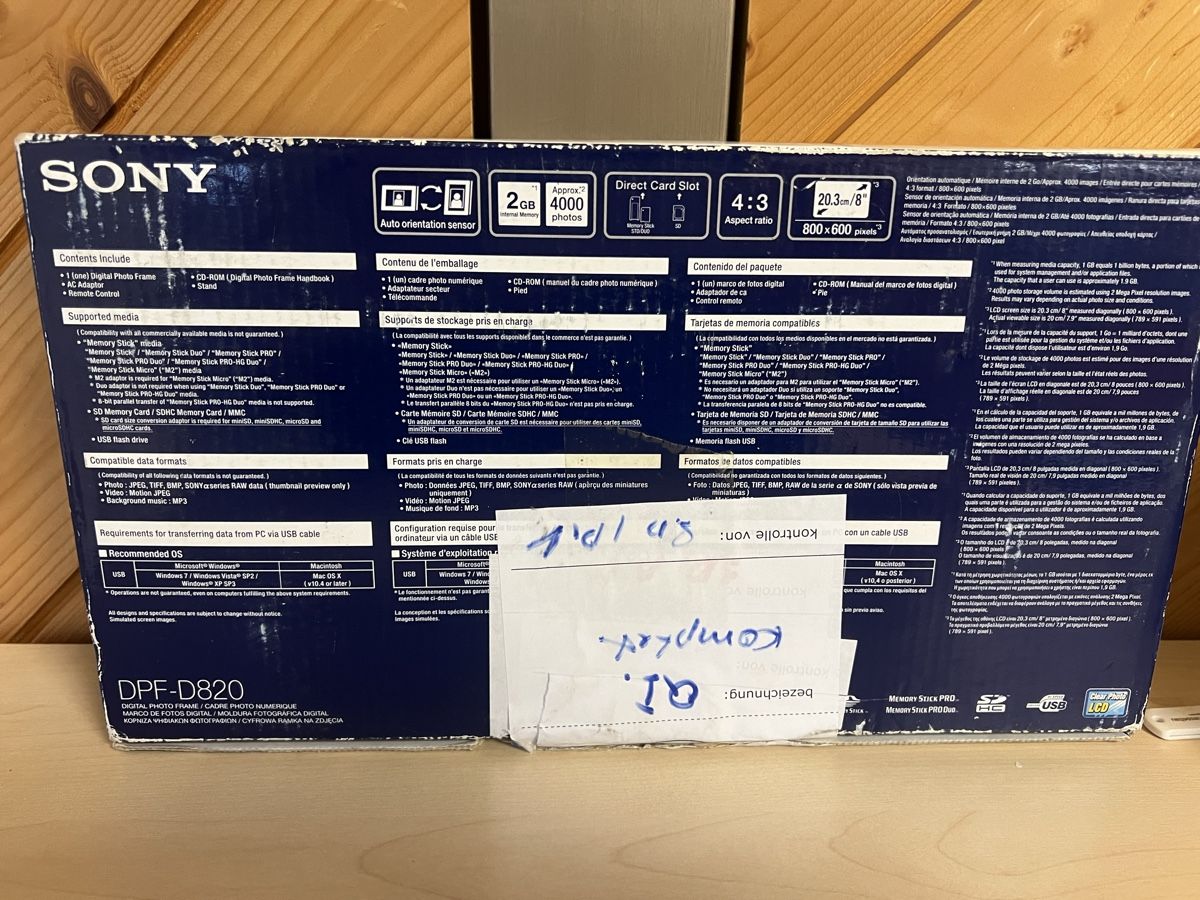 Bilderrahmen: Sony DPF-D820 Digitaler Bilderrahmen – Gebraucht aus Bachenbülach von Manolo007 4