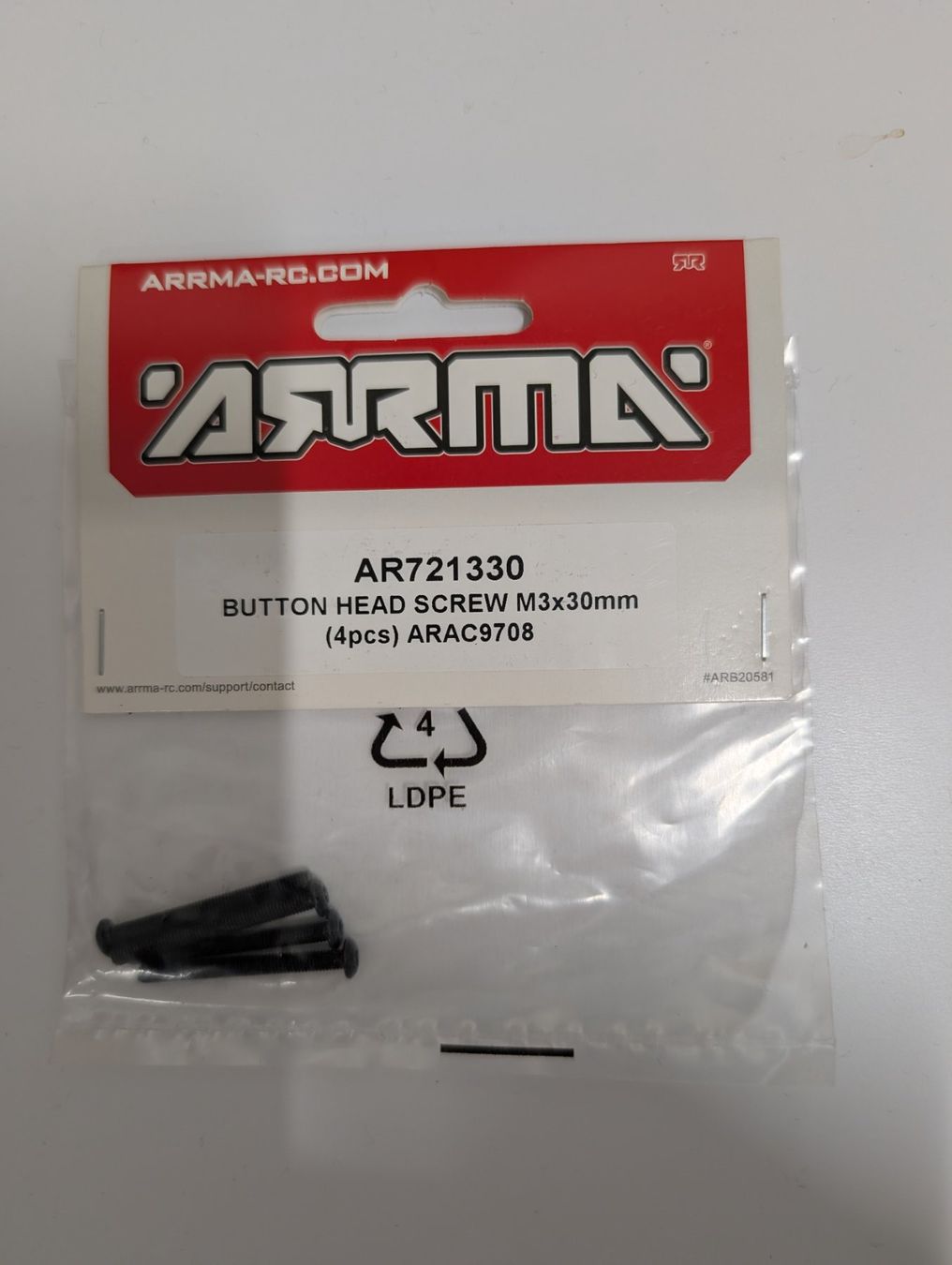 Arrma RC Modellbau: ARRMA Button Head Screw M3x30mm  neu – Neu und originalverpackt aus Dübendorf von FIREANDICE_G60