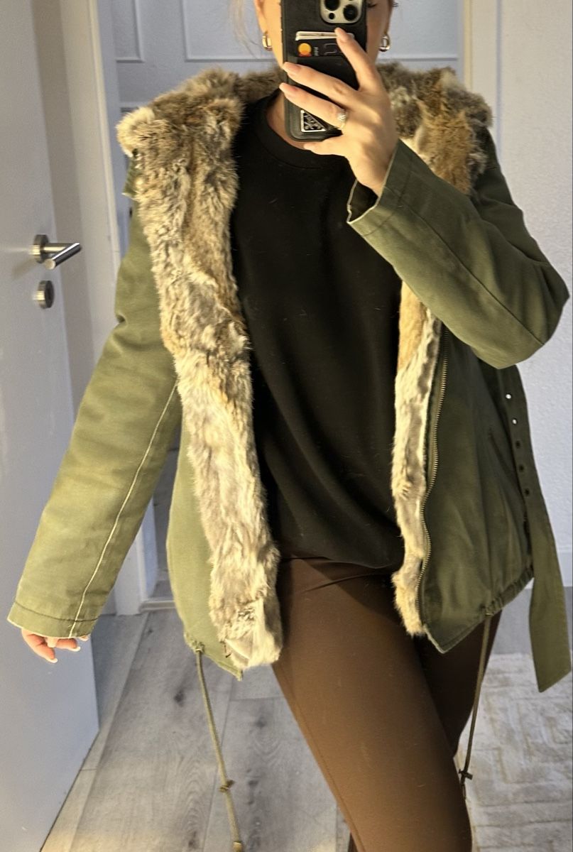 Giacche: Echtfell Jacke, Khaki, S – Usato da Frick venduto da Soleil4658 7