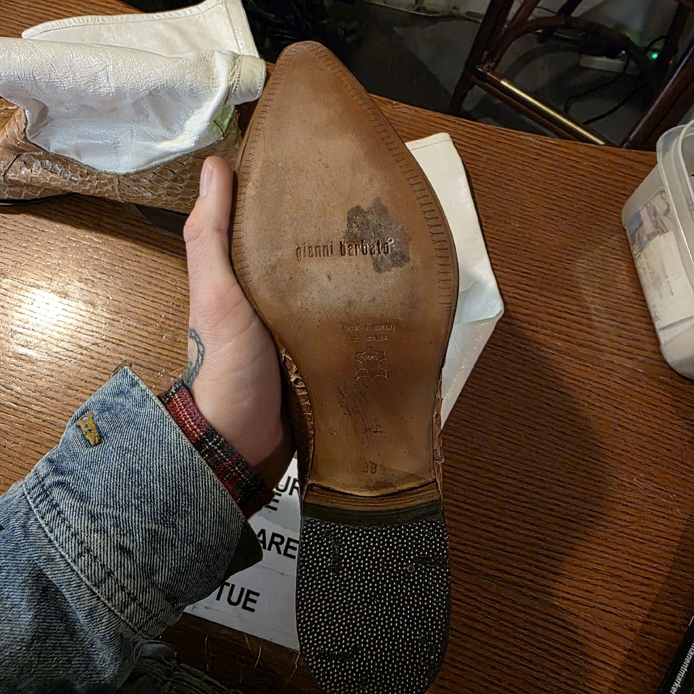 Scarpe da donna: Gianni Barbato Y2K Bottes Python & Cuir Blanc 38 – Usato da Etoy venduto da Vinylafrime 3