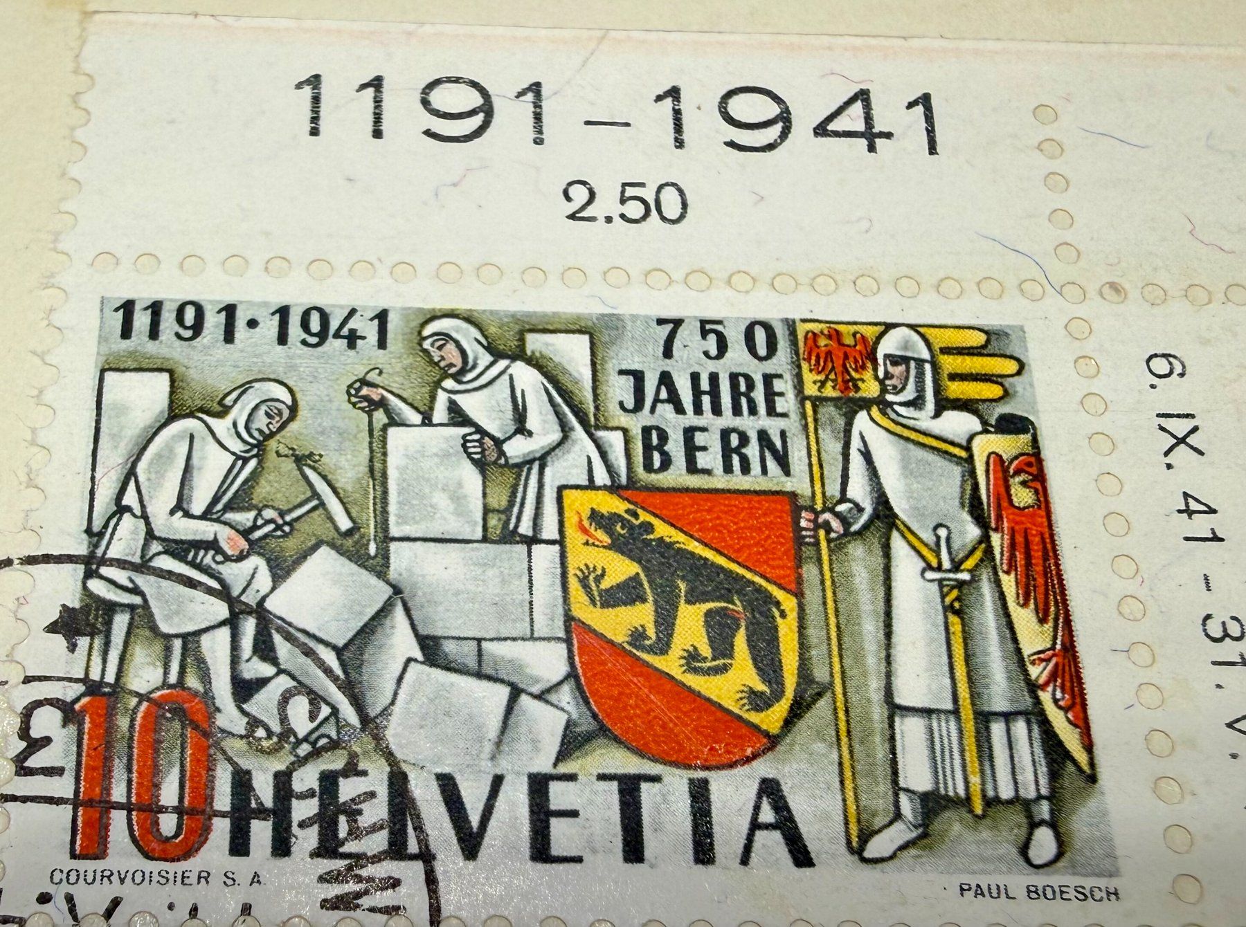Tutti i francobolli: Spinne auf Hammer - SBK253.Pf -  Bogenrand & Nachbarmarke – Usato da Lungern venduto da Strubel-Peter 1