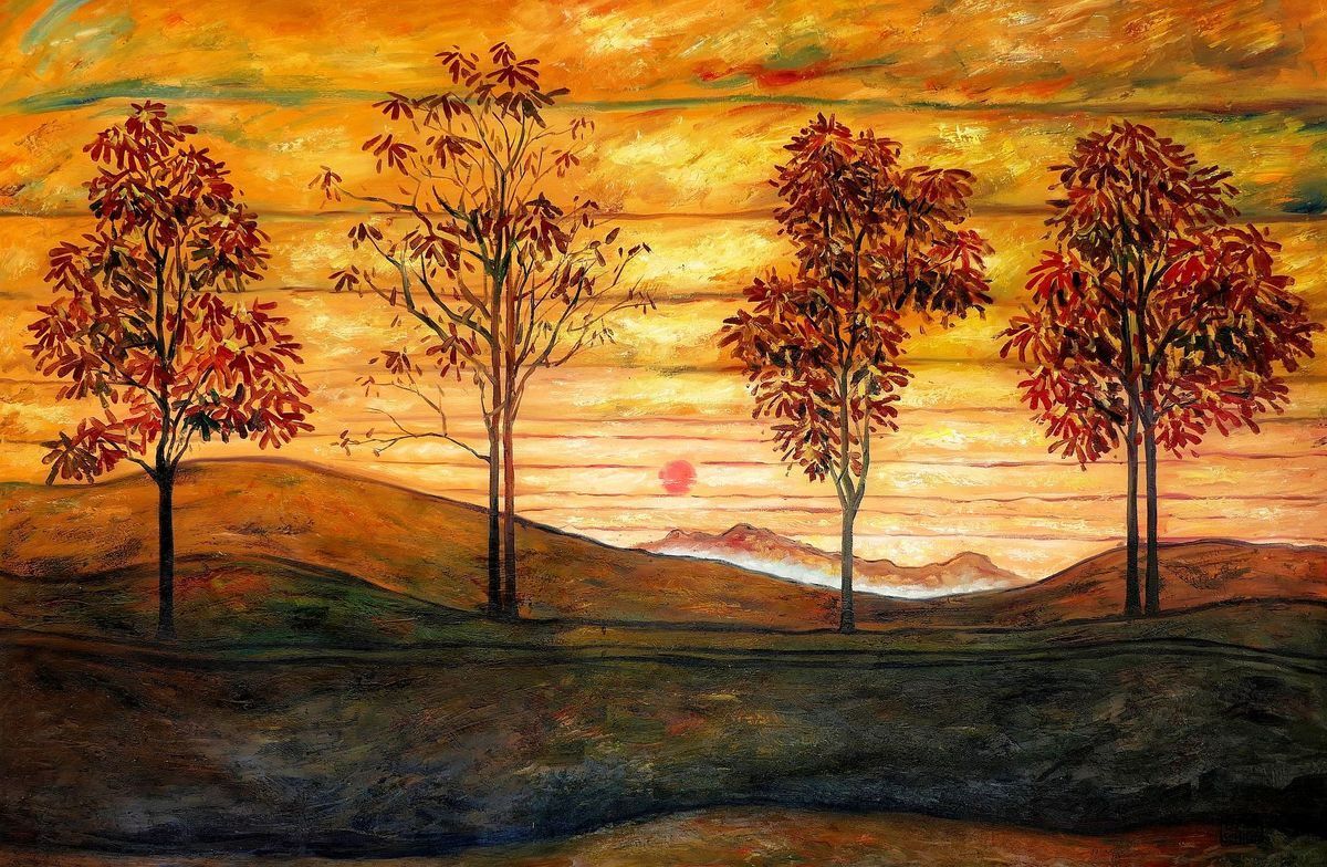 Riproduzioni & Creazioni: Egon Schiele - Vier Bäume – Nuovo (secondo la descrizione) da Larnaca venduto da KunstDepot24