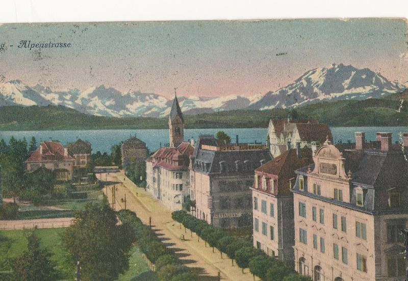 Cartoline postali: Zug - Alpenstrasse + 1932 – Usato da Emmenbrücke venduto da teestube