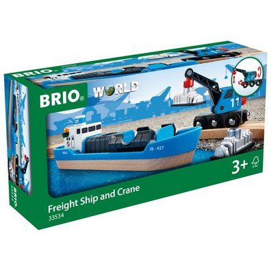 Brio Giocattoli: BRIO 33534 Containerschiff mit Kranwagen – Nuovo e nell'imballaggio originale da Oensingen venduto da Liquidations-Shop 3