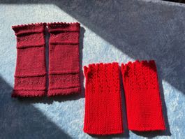 Handgestrickte Armstulpen, zwei Paare, warm für den Winter