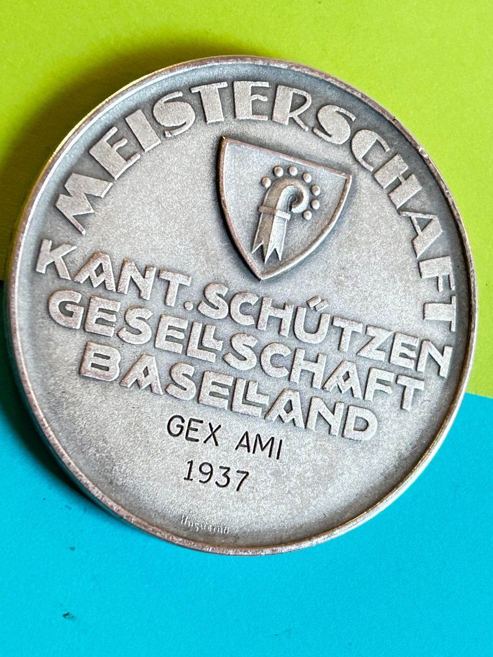 Medaglie: Silbermedaille schützengesellschaft Baselland 1937 Hugunin – Usato da Laufen venduto da belleskulptur 2