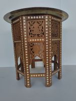 Beistelltisch mit Messingtablett orientalisch Holz geschn...