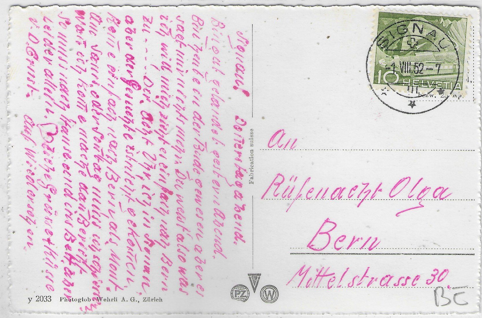 Cartoline postali: Signau - Dorfpartie – Usato da Ettingen venduto da Kartenplanet 1