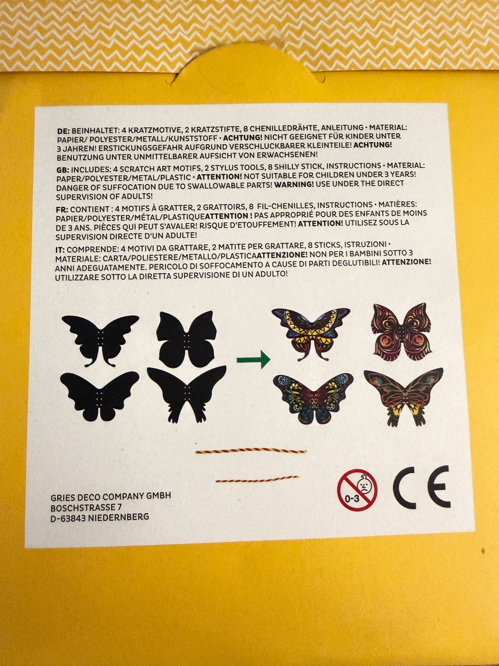 Kit bricolage: Kratzmotiv Schmetterling Kratzbild Set neu – Nuovo e nell'imballaggio originale da Teufen AR venduto da Maleaa 2