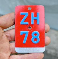 Velonummer ZH von 1978 - Zürich -  ZH 78