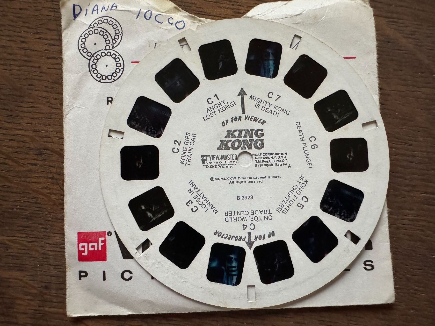 View-master Giocattoli: View-Master 3D: Nr. B 392 KING KONG (3 Scheiben) – Usato da Tegerfelden venduto da siebenmacky 4