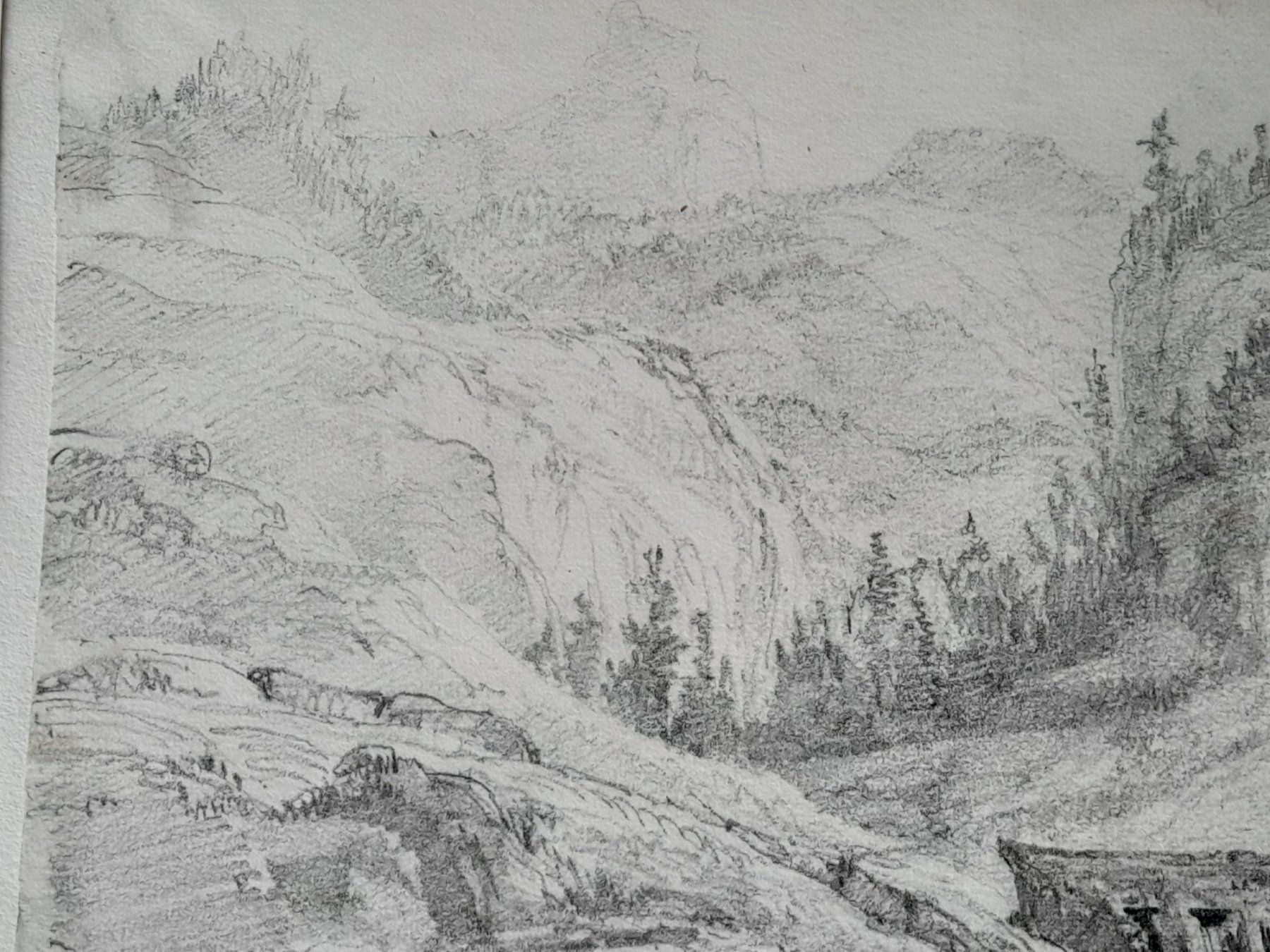 Dipinti: " Bergseelein " Kohlestift-Zeichnung antik – Usato da Thun venduto da JeJoe 4