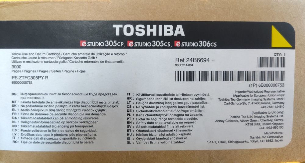 Original Toshiba Yellow Toner - e-Studio 305CP/306CS (Neu und ...