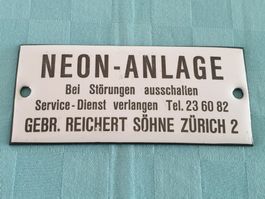 Email Schild NEON - ANLAGE GEBR. REICHERT SÖHNE ZÜRICH 2