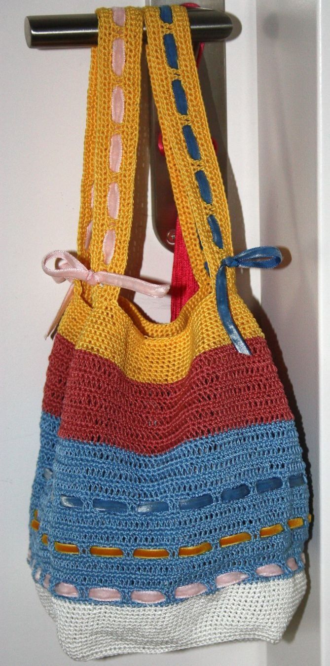 Taschen: Handtasche Beuteltasche bunt mit Samtband NEU – Neu (gemäss Beschreibung) aus Flüelen von Diversicum-HandMade 1