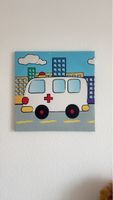 Bild Ambulanz auf Leinwand gemalt