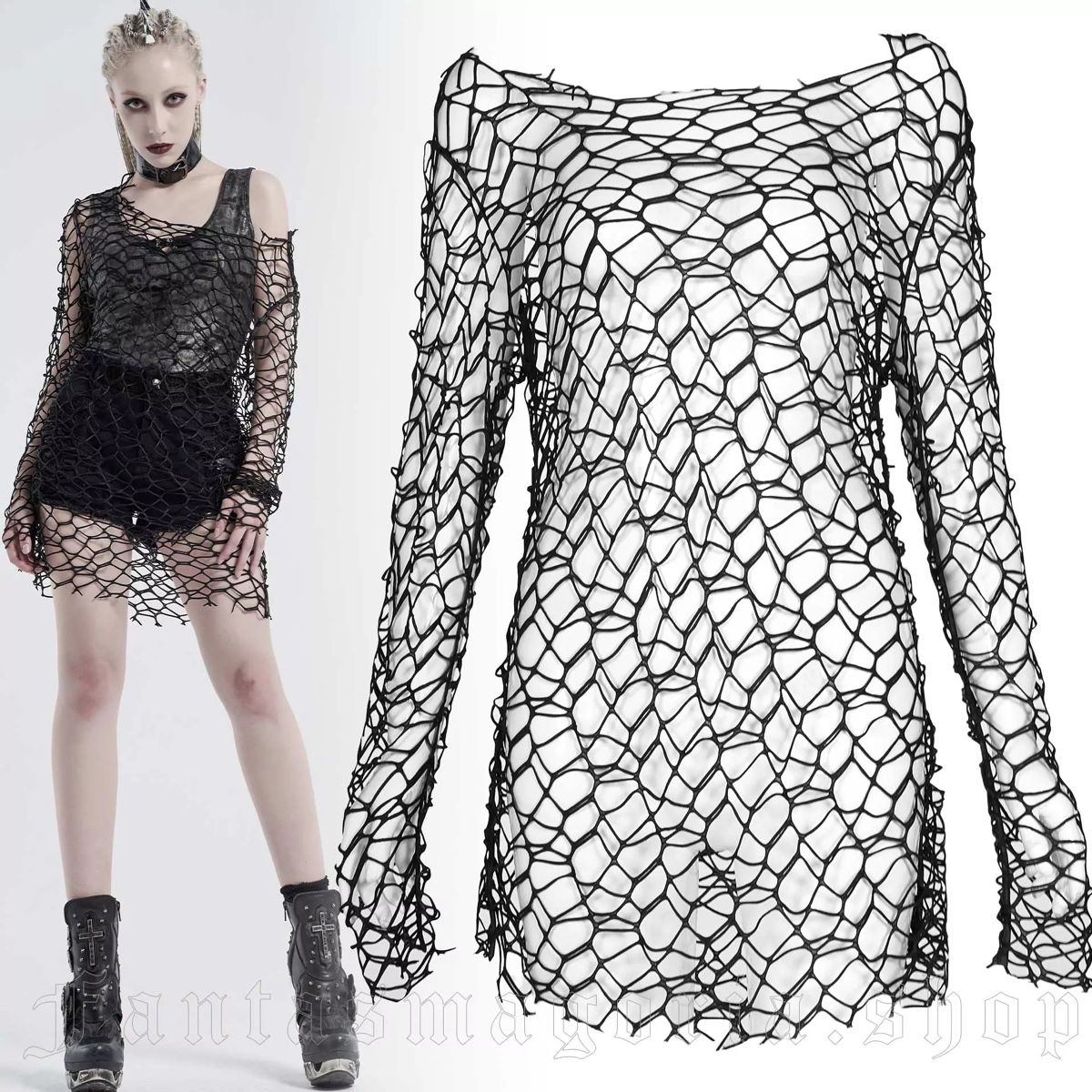 Top: Punkrave mesh top  – Nuovo (secondo la descrizione) da Winterthur venduto da dylansean98