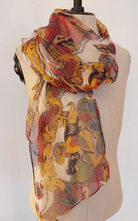 Foulard Viskose Motiv Reiter