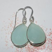 Ohrringe CHALCEDON 925 Silber fazettiert