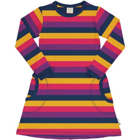 Maxomorra Kleid Stripe Purple 110/116