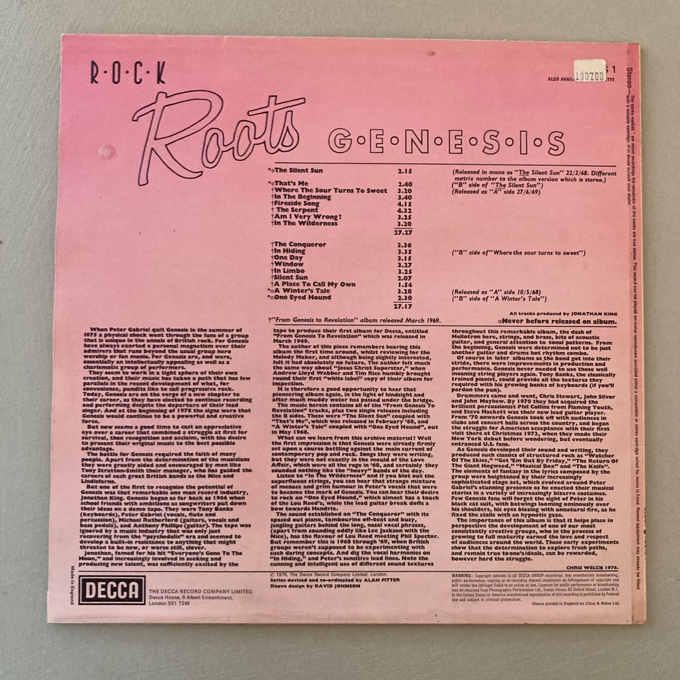 Vinyles: Genesis - Rock Roots - LP – D'occasion à dachsen par oheio 1