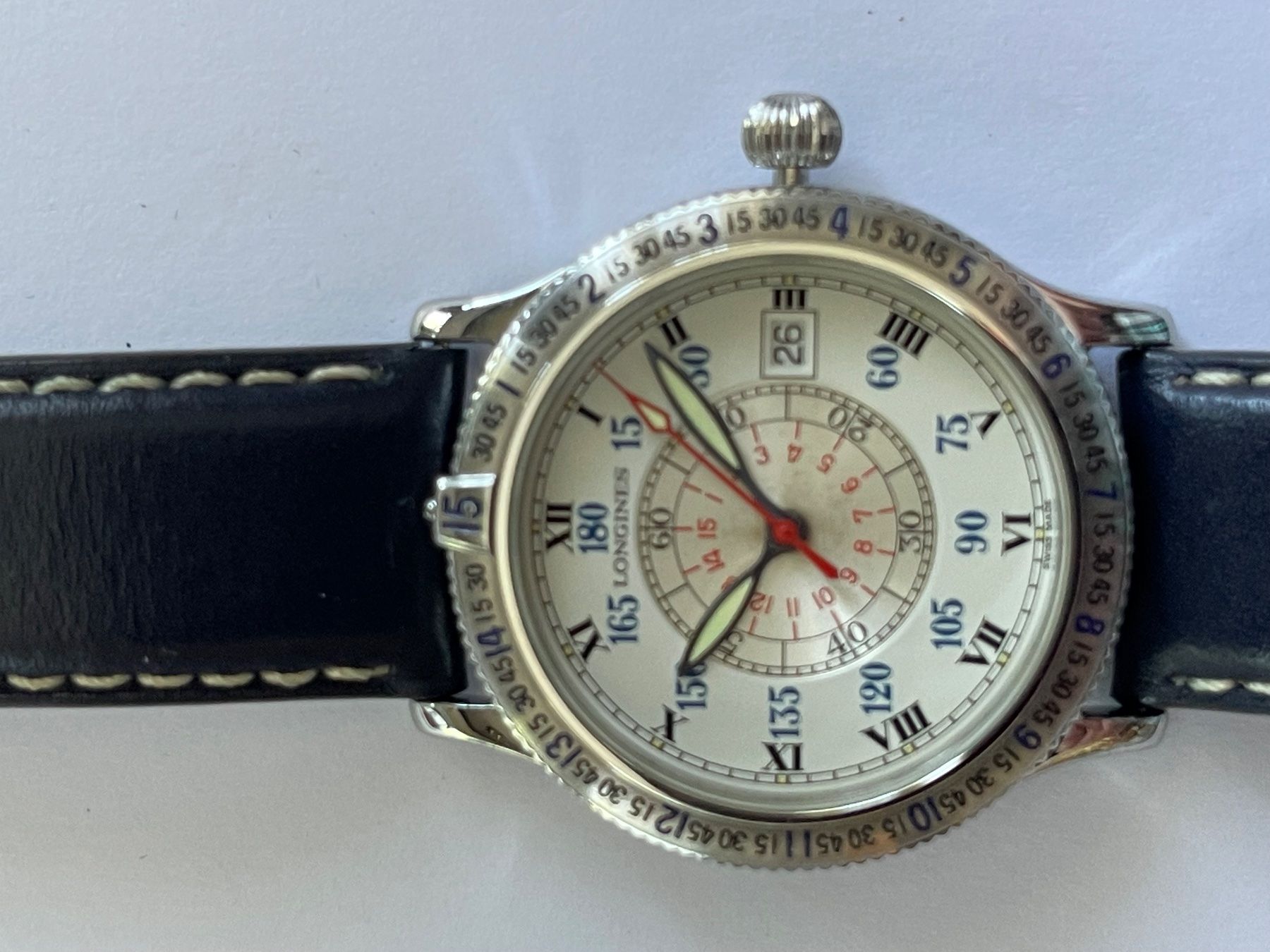 Longines Orologi: Longines Lindbergh Hour Angle Uhr – Nuovo e nell'imballaggio originale da Hessigkofen venduto da lamdanreisen
