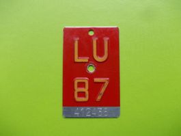 Velonummer / Fahrradnummer LU 87