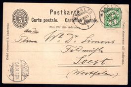 TÜBLI POSTKARTE MURALTO NACH SOEST WESTFALEN 1901 - BR9