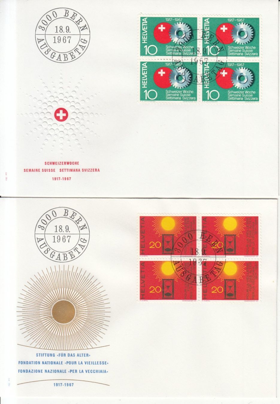 Tutti i francobolli: SBK 449 - 452 im 4er-Block FDC – Usato da Bürglen TG venduto da StampGraf 1