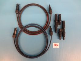 2x 25m Solarkabel SET  6mm2 rot + blau MC4 + 1x Y-Verteiler