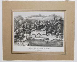 Brienz croix blanche Aquatinta von Dikenmann