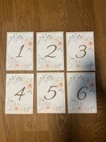 Tischnummer auf Holzplatte (Nr.1-6)