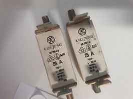 Sicherung Schmelzsicherung 25A 500v DIN 00 gG gL