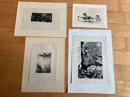 4 Alte Grafiken, darunter Faunshatz, Gideon